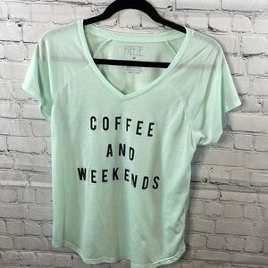 👕 Mint Green Graphic Tee - Size Medium - Brand: Freeze - V-Neck